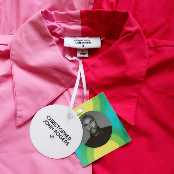 Rare! New Christopher John Rogers x Target Two-Tone Pink Maxi Shirt Dress 6 - Picture 4 of 4